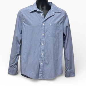 Abercrombie & Fitch Men’s Logo Pocket Light Blue Chambray Button Down Shirt